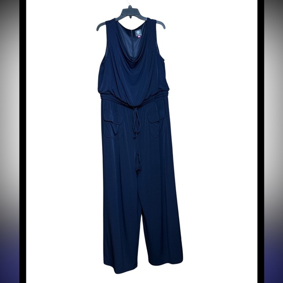 Vince Camuto Deep Blue Sleeveless Jumpsuit size 2X - Picture 2 of 8